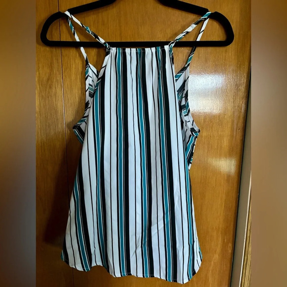 Shein Striped Sleeveless Wrap Top - Picture 3 of 8
